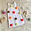 One Friday Girl White Pom Pom Dress - One Friday World