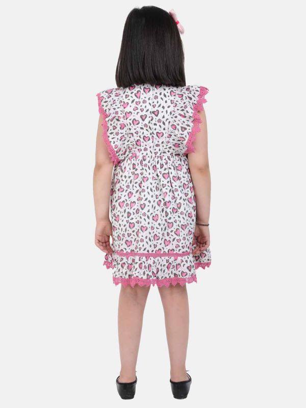 One Friday Pink Frill Printed Dress - One Friday World