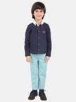 One Friday Kids Boys White Collar Embroidery Cotton Casual Shirt - One Friday World