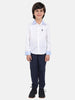 One Friday Off White Solid Full Sleeves Cotton Shirt - One Friday World