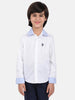 One Friday Off White Solid Full Sleeves Cotton Shirt - One Friday World