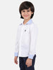 One Friday Off White Solid Full Sleeves Cotton Shirt - One Friday World