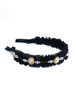 One Friday Black Pearl With Gold Chain Hairbands - One Friday World