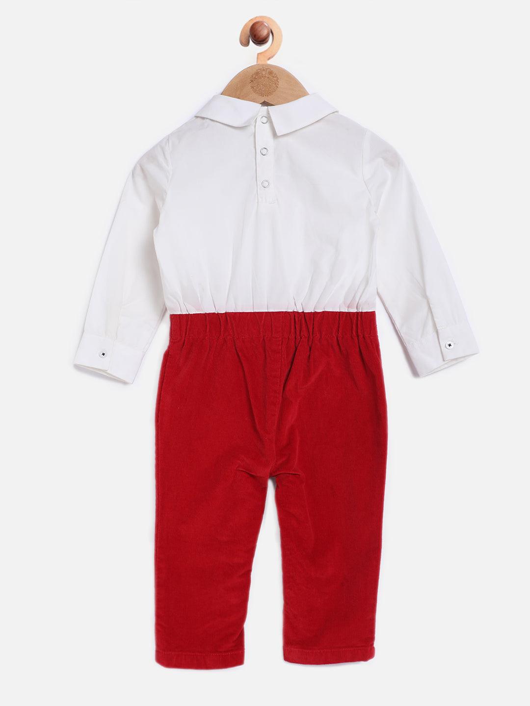 One Friday Red Corduroy Romper Set - One Friday World