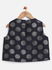 One Friday Navy Blue and Gold Polka Dot Top - One Friday World