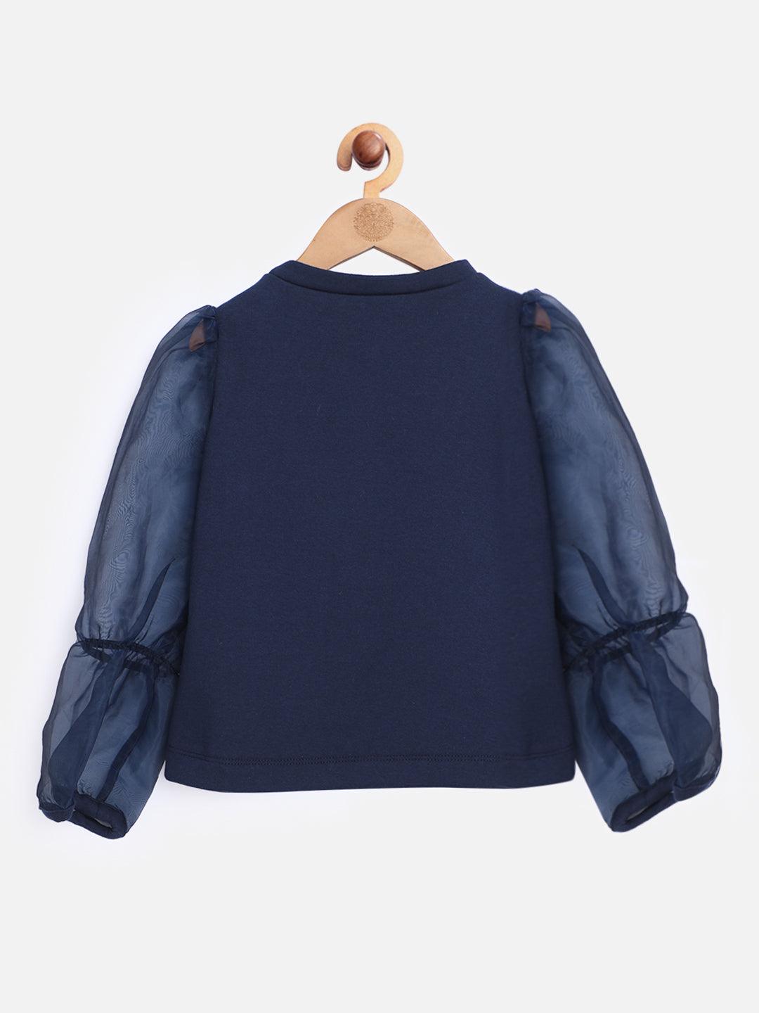 One Friday Navy Blue Full Sleeves Top - One Friday World