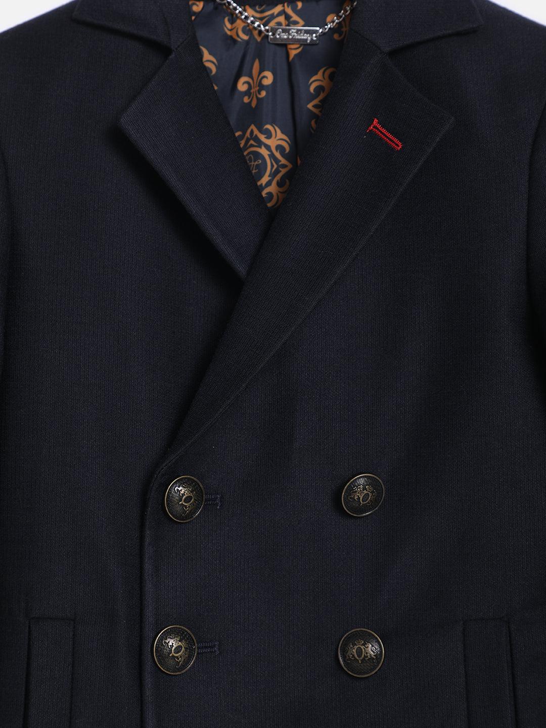 One Friday Navy Blue Full Sleeves Blazer - One Friday World