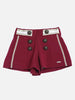 One Friday Kids Girls Burgundy Elastic Short - One Friday World