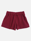 One Friday Kids Girls Burgundy Elastic Short - One Friday World