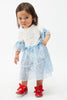 One Friday Baby Girl Cotton Blue & White Stylish Dress - One Friday World