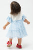 One Friday Baby Girl Cotton Blue & White Stylish Dress - One Friday World