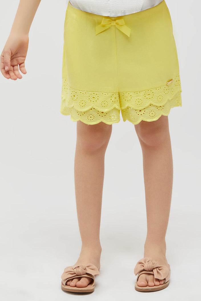 One Friday Yellow Lace Shorts - One Friday World