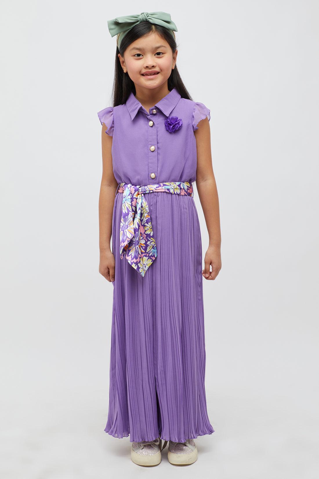 One Friday Purple Pleated Jumpsuit - One Friday World