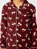 One Friday Brown Allover Print Night Suit - One Friday World