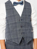 One Friday Navy Blue Checks Waist Coat - One Friday World