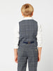 One Friday Navy Blue Checks Waist Coat - One Friday World