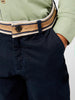 One Friday Classic Navy Blue Pants with Belt style waistband - One Friday World