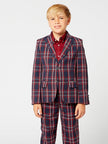 One Friday Red And Blue Check Pattern Blazer - One Friday World