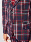 One Friday Red And Blue Check Pattern Blazer - One Friday World