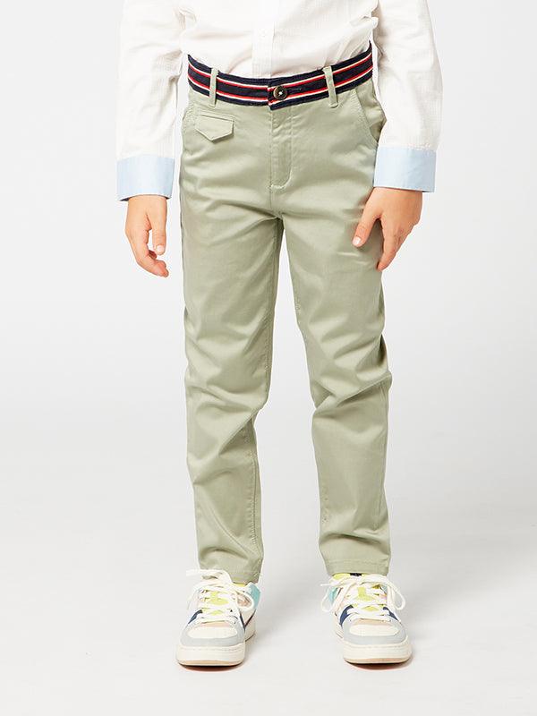 One Friday Green Pants with Belt style waistband - One Friday World