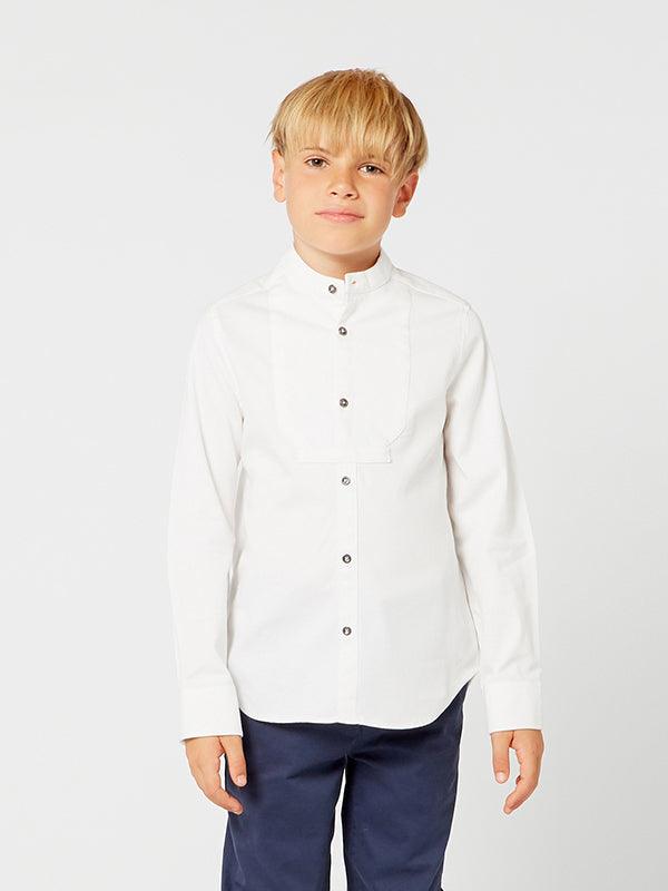 One Friday Off White Chinese Collar Shirt - One Friday World