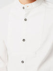 One Friday Off White Chinese Collar Shirt - One Friday World