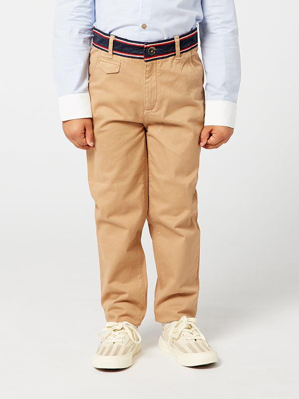 One Friday Beige Pants with Belt style waistband - One Friday World