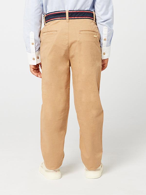 One Friday Beige Pants with Belt style waistband - One Friday World