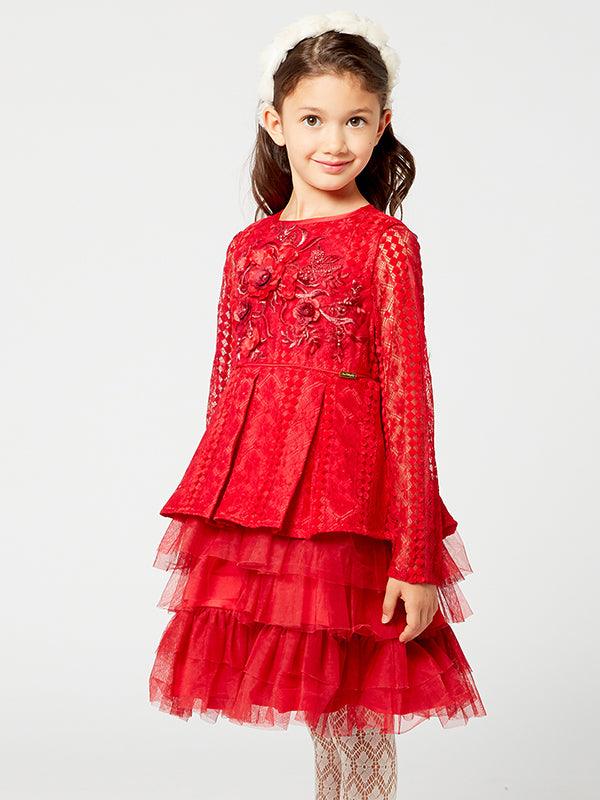 One Friday Red Lace Party Dress - One Friday World