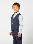 One Friday Navy Blue Stripes Waist Coat - One Friday World