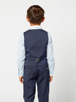 One Friday Navy Blue Stripes Waist Coat - One Friday World