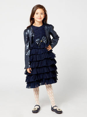 One Friday Navy Blue Tiered Dress - One Friday World