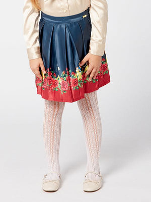 One Friday Kids Girls Disney Princess Navy Blue and Red Printed satin Skirt - One Friday World