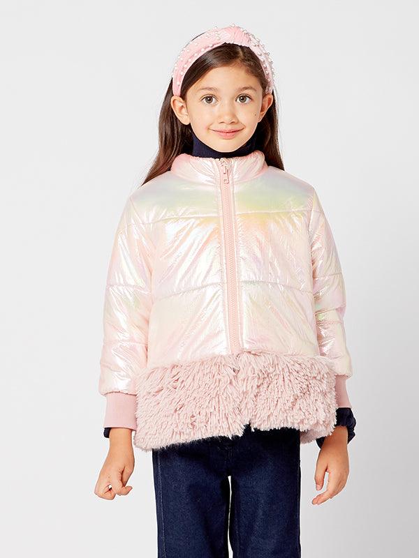 Pink High Neck Collar Jacket - One Friday World