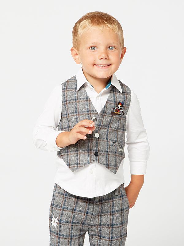 One Friday Grey Mickey waistcoat and shirt set (2 Pieces set) - One Friday World