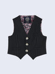 One Friday Black Infant Striped Waist Coat - One Friday World