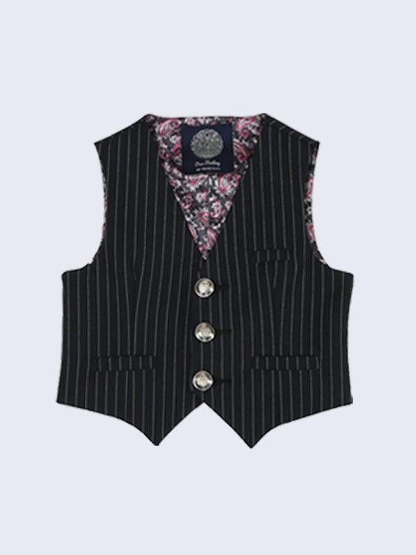 One Friday Black Infant Striped Waist Coat - One Friday World