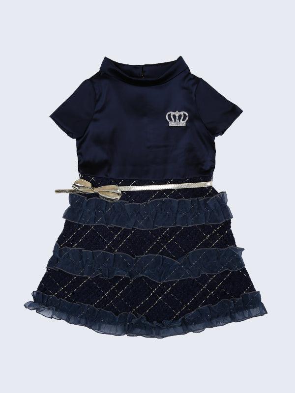 One Friday Navy Blue Frill Dress - One Friday World