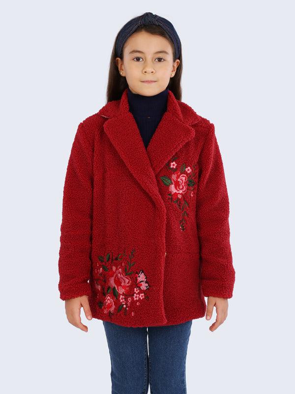 Red Buttoned Coat - One Friday World