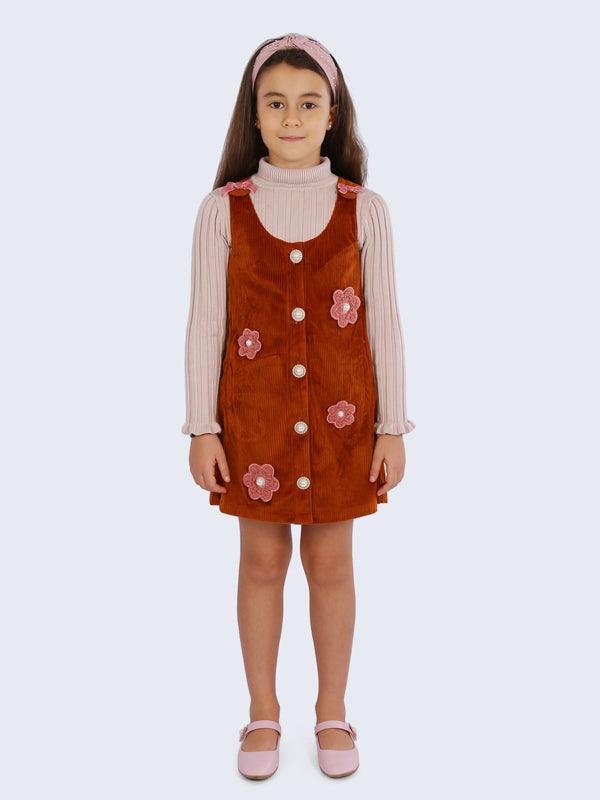 One Friday Brown Sleeveless Corduroy Dress - One Friday World