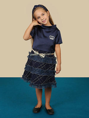 One Friday Navy Blue Frill Dress - One Friday World