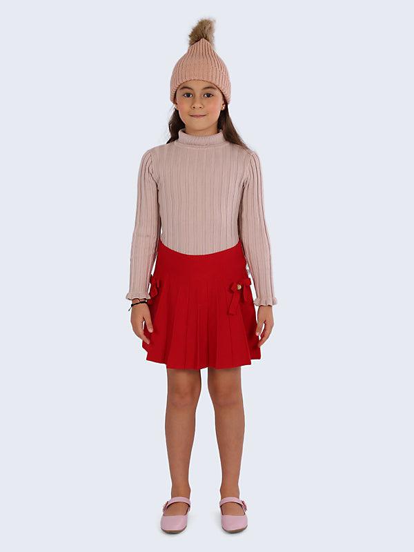 One Friday Red Solid Skirt - One Friday World