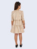 One Friday Beige and Gold Frill Dress with Shrug - One Friday World