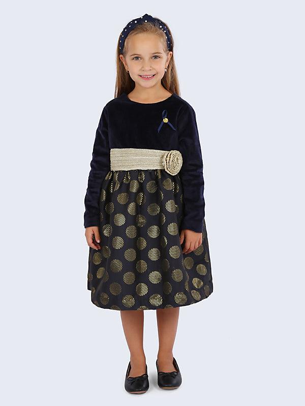 One Friday Navy Blue Polka Dot Dress - One Friday World