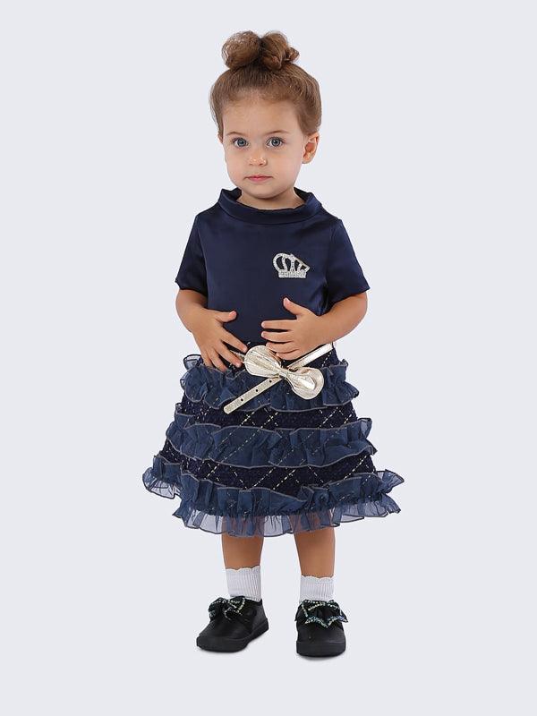 One Friday Navy Blue Frill Dress - One Friday World