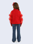 One Friday Red Frill Sleeve Top - One Friday World