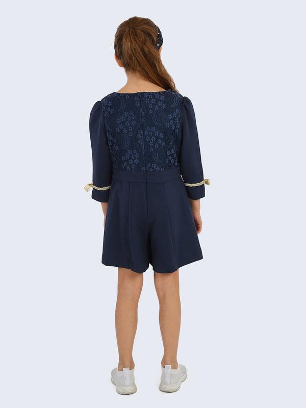 One Friday Navy Blue Lace Playsuit - One Friday World