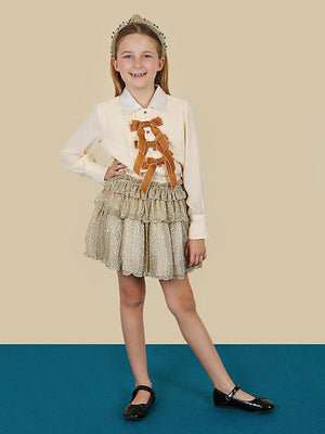 One Friday Gold Frill Skirt - One Friday World