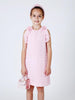 One Friday Pink Sleeveless Self Design Dress - One Friday World