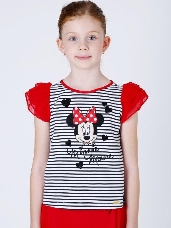 One Friday Kids Girls Minnie Mouse Short Sleeve Top - One Friday World